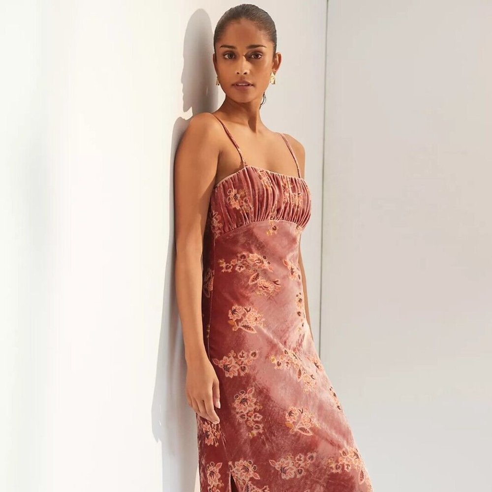 ISO - Not For Sale Anthropologie Hutch Velvet Floral Maxi Dress